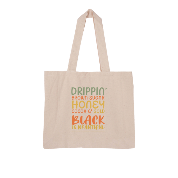 Black Drippin Drippin Large Organic Tote Bag - Staurus Direct
