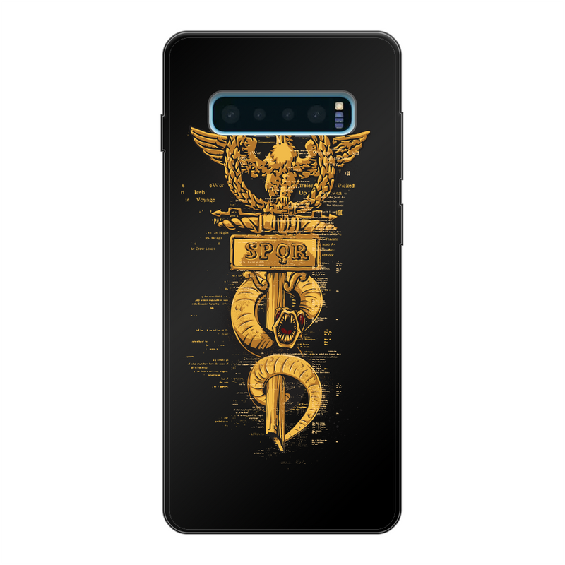 Golden Spore Back Printed Black Soft Phone Case