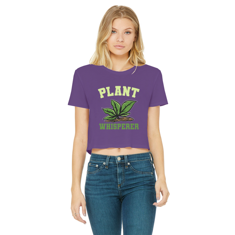 Plant Whisperer Classic Women's Cropped Raw Edge T-Shirt - Staurus Direct
