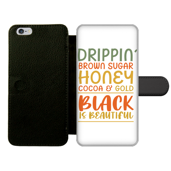 Black Drippin Front Printed Wallet Cases - Staurus Direct