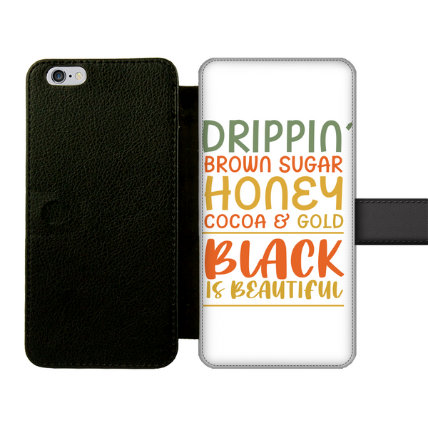 Black Drippin Front Printed Wallet Cases - Staurus Direct
