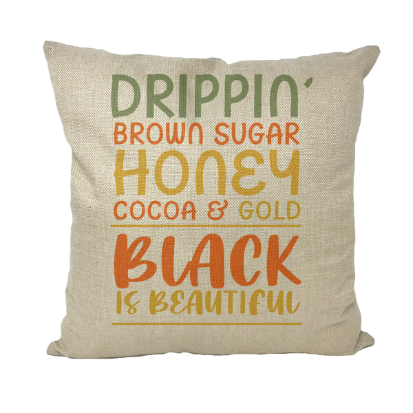 Black Drippin Throw Pillows