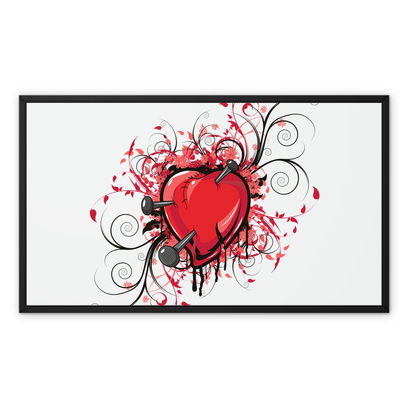 Nail In The Heart Framed Canvas - Staurus Direct