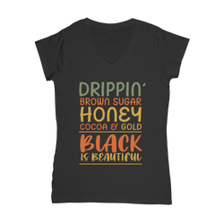 Black Drippin Classic Women's V-Neck T-Shirt - Staurus Direct