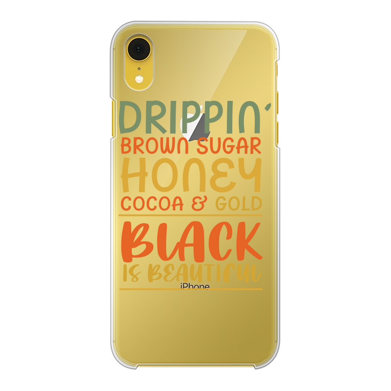 Black Drippin Back Printed Transparent Hard Phone Case