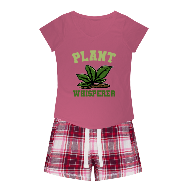 Plant Whisperer Girls Sleepy Tee and Flannel Short - Staurus Direct