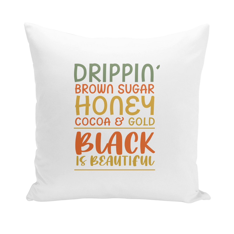 Black Drippin Throw Pillows