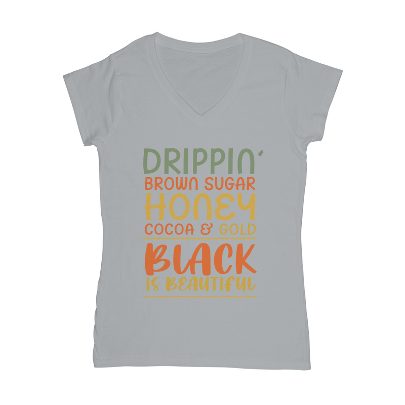 Black Drippin Classic Women's V-Neck T-Shirt - Staurus Direct