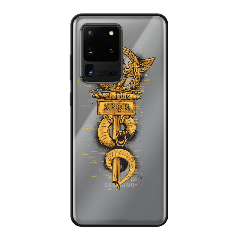 Golden Spore Back Printed Black Soft Phone Case
