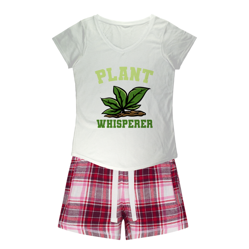 Plant Whisperer Girls Sleepy Tee and Flannel Short - Staurus Direct