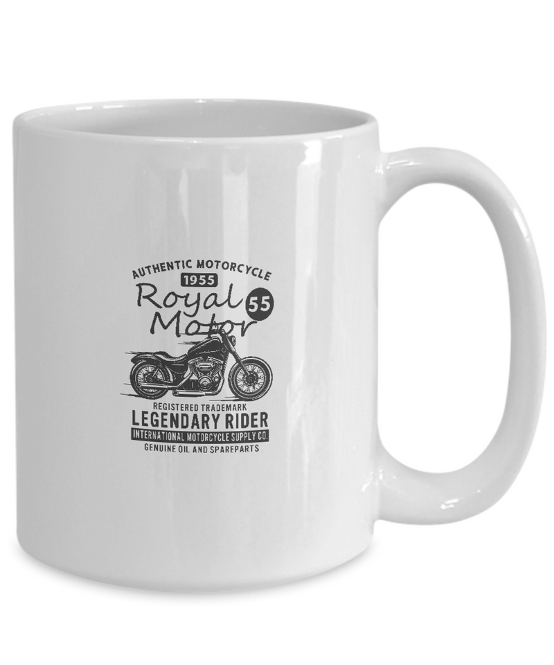 Authentic Royal Motor Legendary Ride White Mug Tea Coffee Chocolate Motorcycle Bike Racing Lovers Uncle Friends Hobby Travelers Gifts|  White  Cool Coffee Mug
