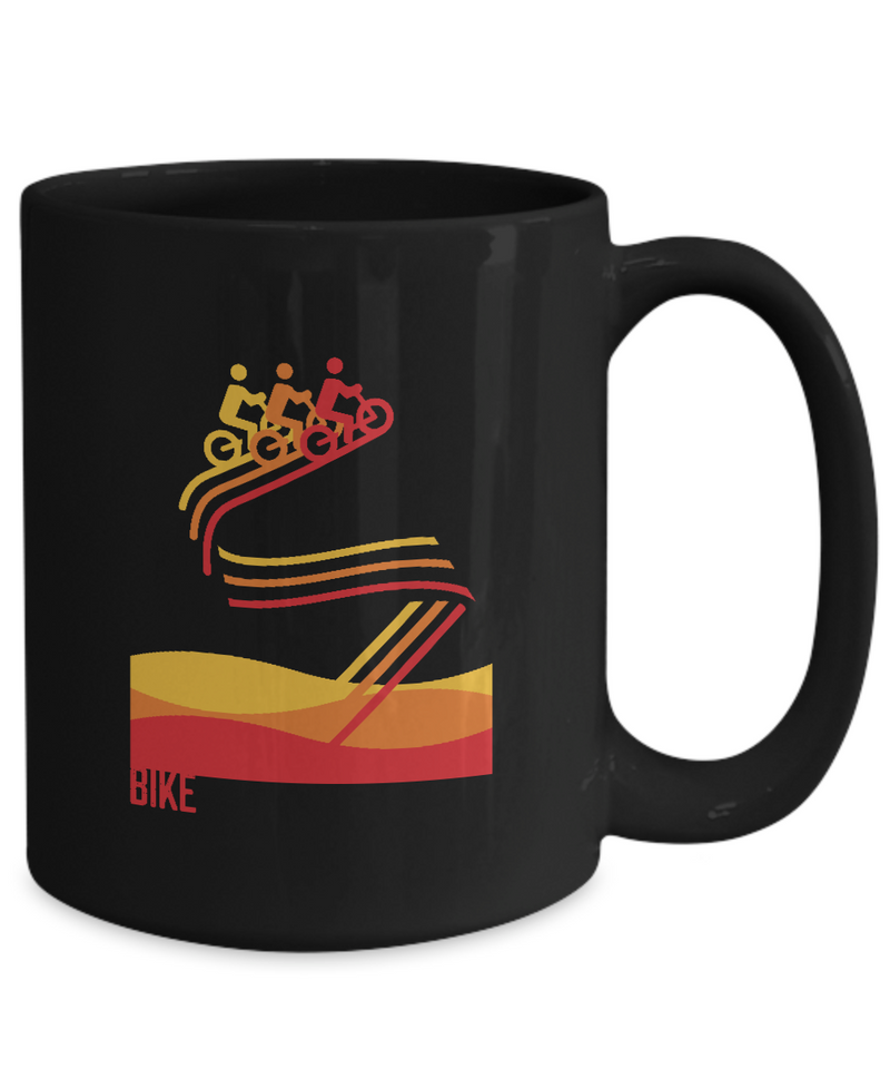 Bikers , Bicycle Cycling Coffee Mug, Cyclist Coffee Mug, Mug Present For Bicycle Riders, Funny Gift For Cyclist  |  Black Cool  Bicycle Coffee Mug