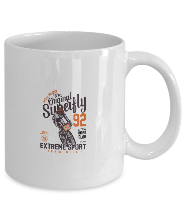 The Original Superfly 92 Extreme Sport  | White Cool  Bicycle Coffee Mug