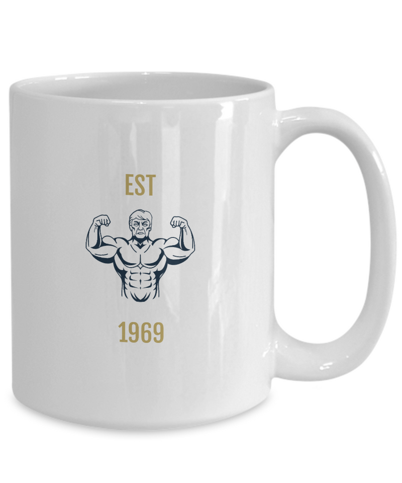 Est 1969 Coffee Mug - Gift for Gym Lover and Fitness Fanatics - White Ceramic Coffee Mug - Shake Mug
