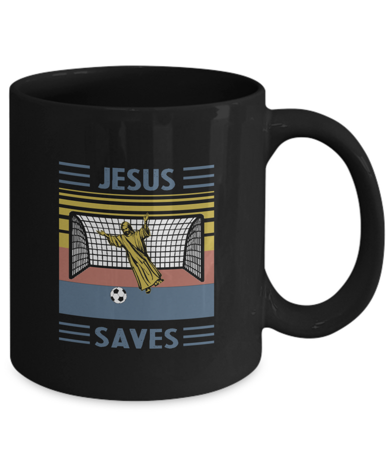 Jesus Saves Black Mug