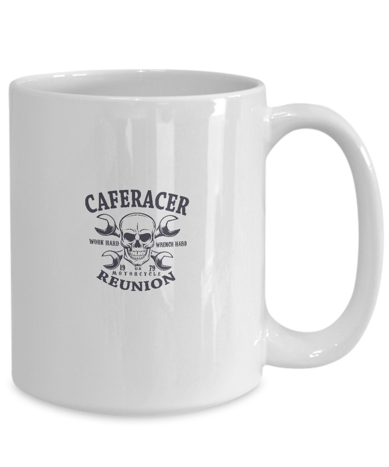 White  Mug Tea Coffee Caferacer Work Hard Wrench Hard 1979 Motorcycle Reunion Bike Lovers Uncle Friends Hobby Presents Gifts|  White  Cool Coffee Mug