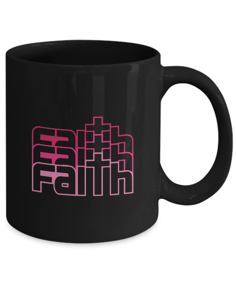 Faith Black Coffee Mug