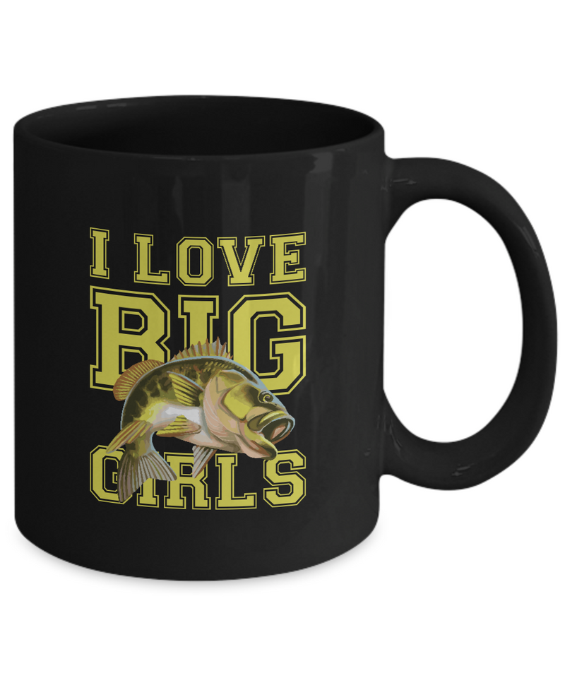 Black Coffee Mug Tea ChocolateI love big girls Pet Lovers Memorial Presents Gifts|  Black Cool Coffee Mug