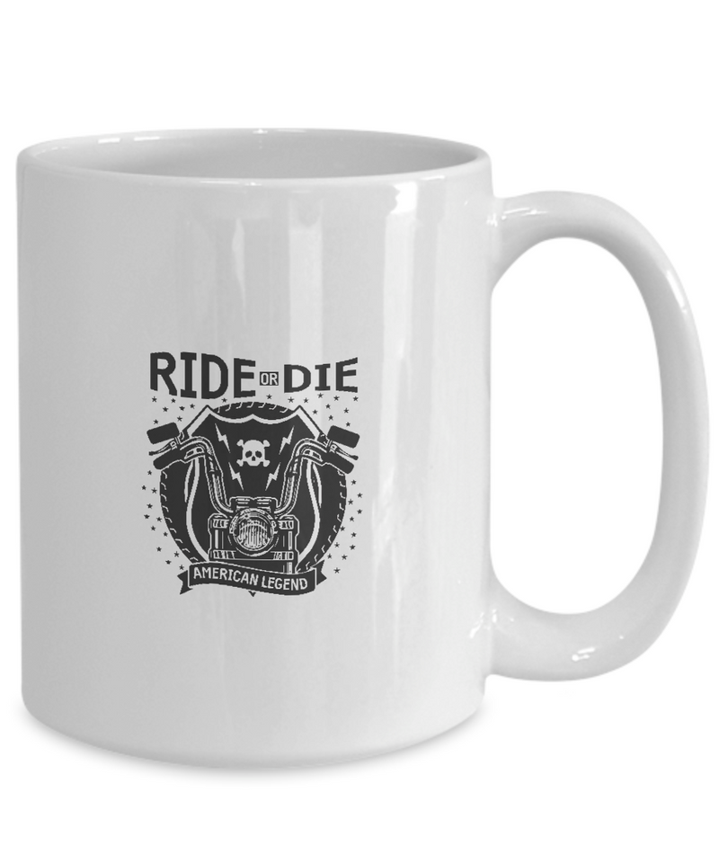 Ride or Die American Legend White Tea Coffee Chocolate Mug Motorcycle Bike Lovers Dad Uncle Friends Hobby Presents Gifts |  Black  Cool Coffee Mug
