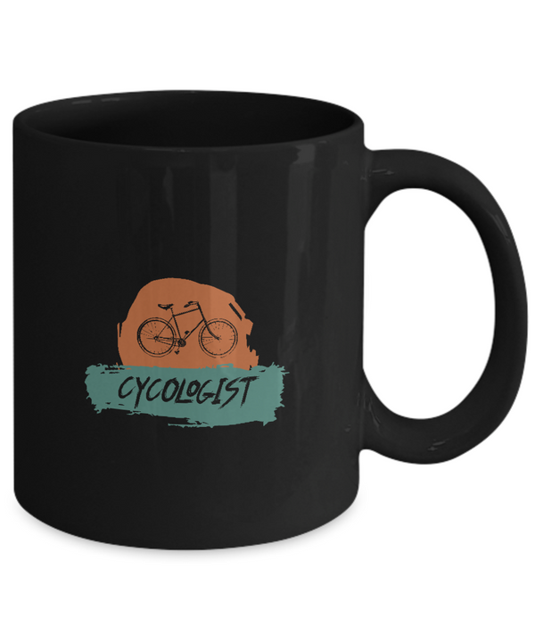 Cycologist , Bicycle Cycling Coffee Mug, Cyclist Coffee Mug, Mug Present For Bicycle Riders, Funny Gift For Cyclist  |  Black Cool  Bicycle Coffee Mug