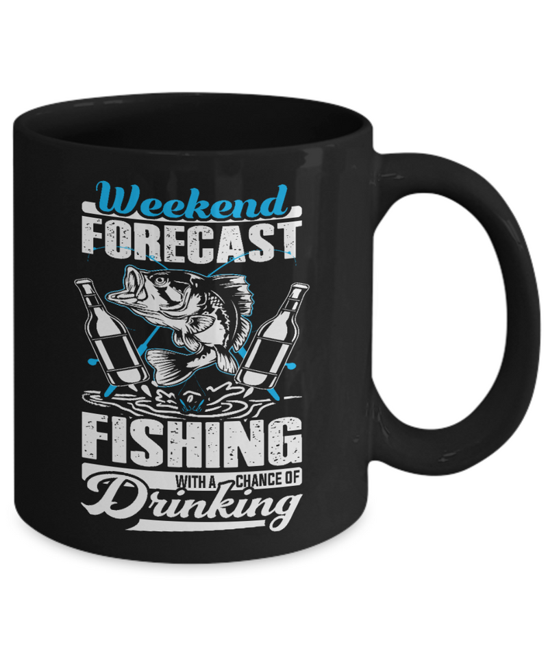 Fishing Drinking Black Mug
