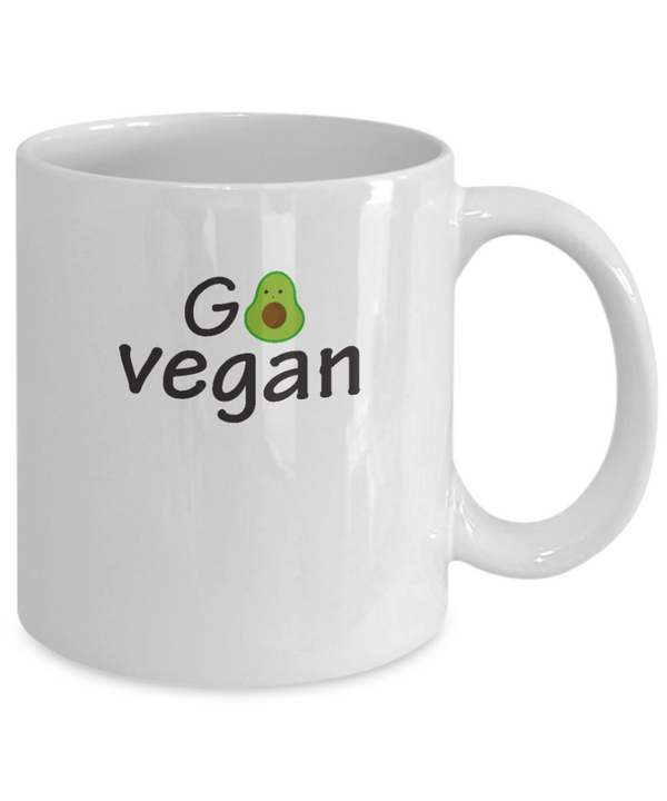Go Vegan Mug, Travel Mug Vegan, Gift For Vegan, Birthday Vegan Gift, Gift for Vegetarian - Coffee Mug