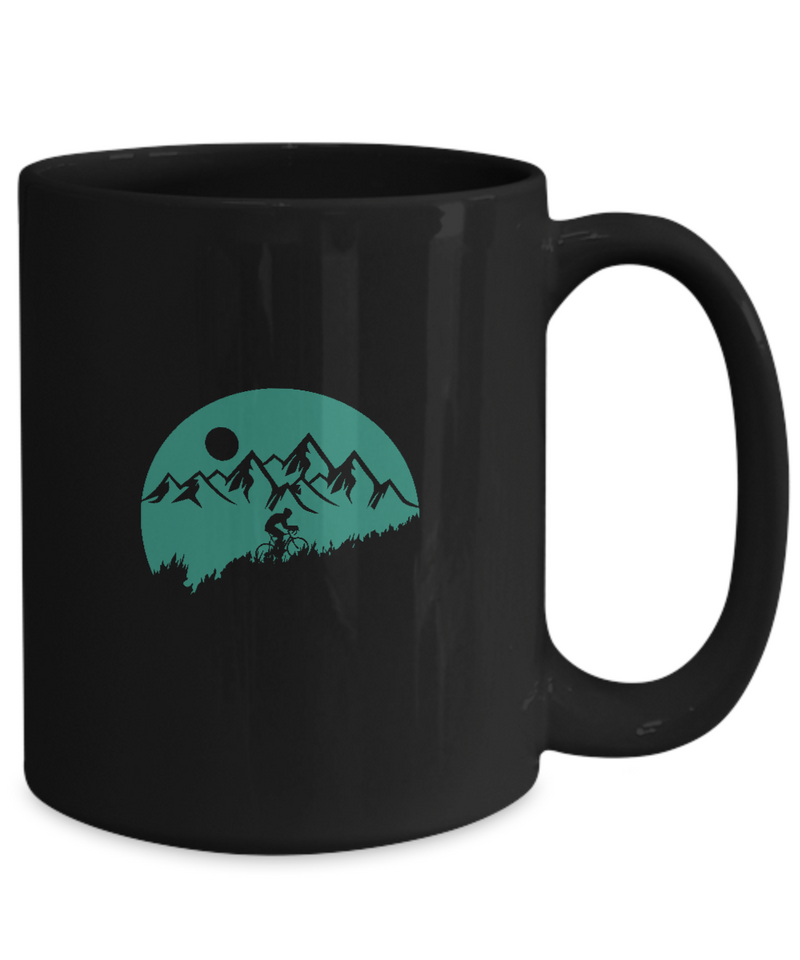 Off The Grid In The Gravel , |  Black Cool  Bicycle Coffee Mug