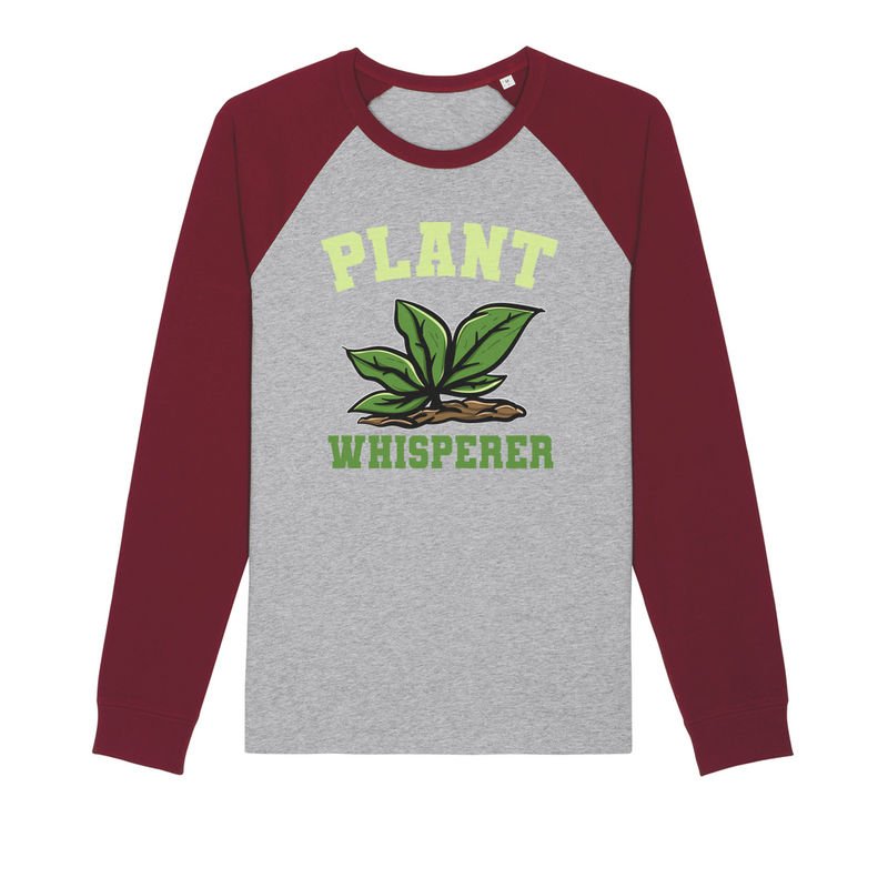 Plant Whisperer Organic Raglan Long Sleeve Shirt - Staurus Direct