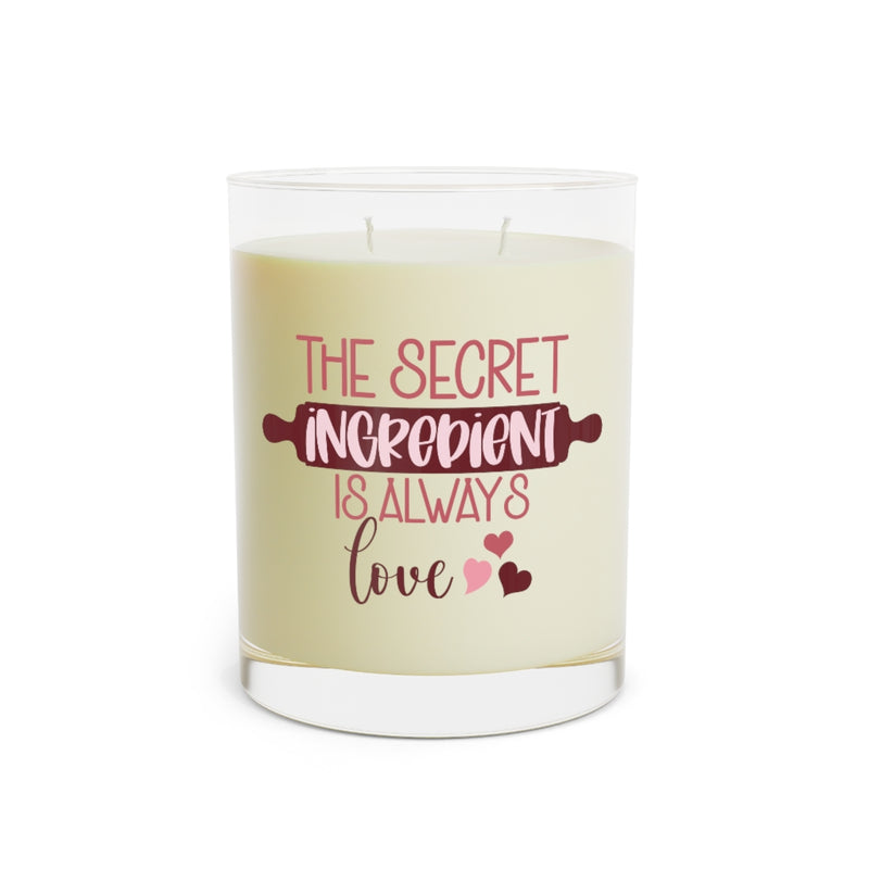 The Secret Ingredient - Scented Candle - Full Glass - Custom Printed Glass - Original Design White Glass - Gift Ideas