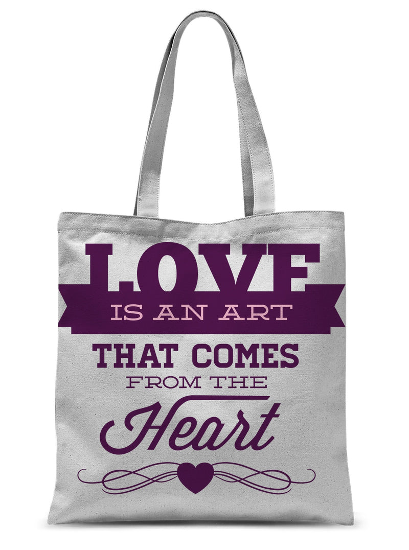 Love Is An Art That Comes From The Heart Sublimation Tote Bag - Staurus Direct