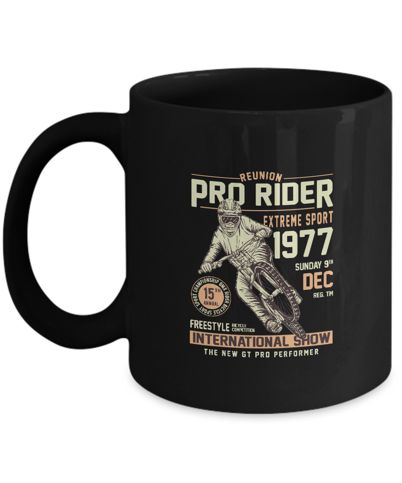 Reunion Pro Rider Extreme Sport 1977 ,  |  Black Cool  Bicycle Coffee Mug