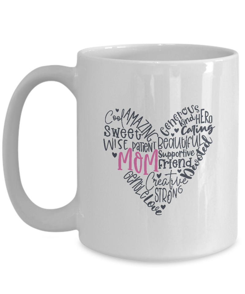 Mom word art | Unique Design Stay Cool Coffee Mug | White Cool Coffee Mug
