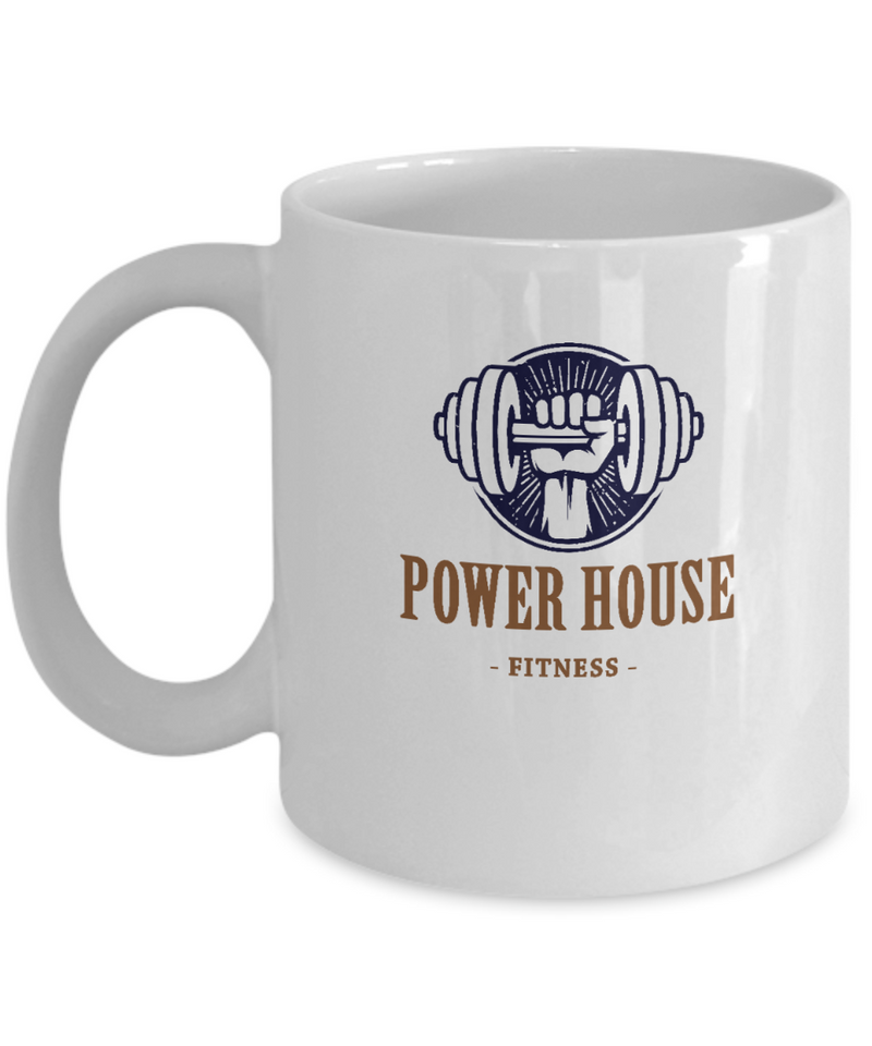 Power House Coffee Mug - Powerlifting Mug - Bodybuilding Mug - Exercise Mug - White Mug for Gym Lover Friend