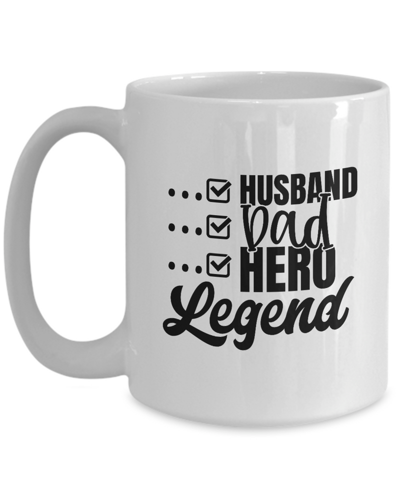 White Coffee Mug Husband Dad Hero Legend Mug  fathers Day Gift Lovers Gift To Dad  Presents Gifts| White Cool Coffee Mug