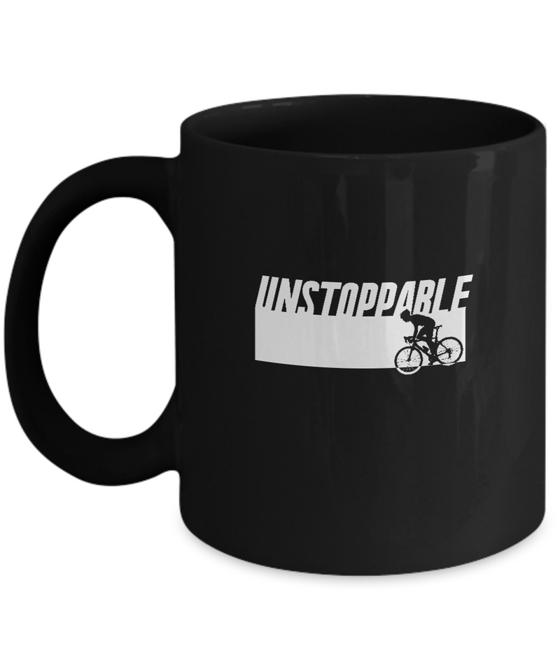 Unstoppable cyclist ,   |  Black Cool  Bicycle Coffee Mug