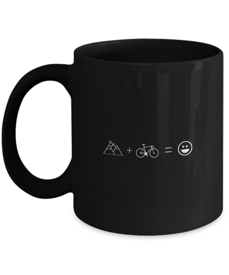 Ride On , Bicycle Cycling Coffee Mug, Cyclist Coffee Mug, Mug Present For Bicycle Riders, Funny Gift For Cyclist  |  Black Cool  Bicycle Coffee Mug