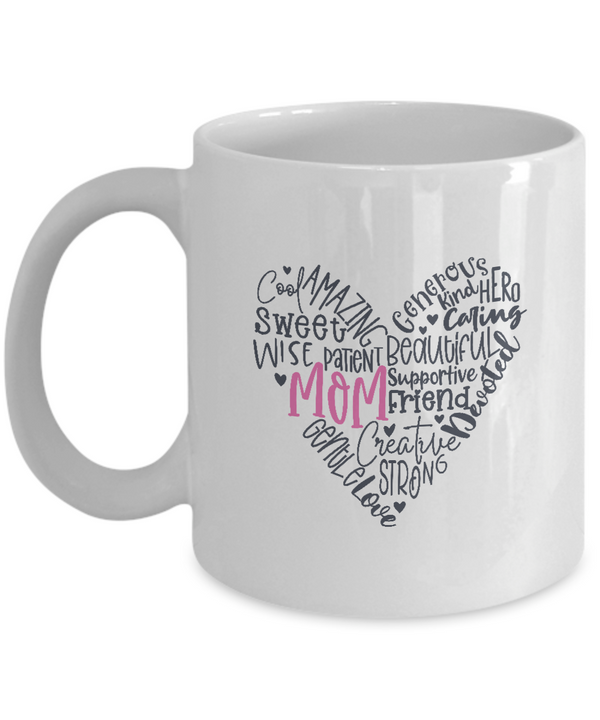Mom word art | Unique Design Stay Cool Coffee Mug | White Cool Coffee Mug