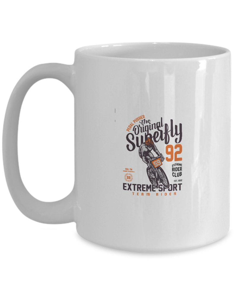 The Original Superfly 92 Extreme Sport  | White Cool  Bicycle Coffee Mug