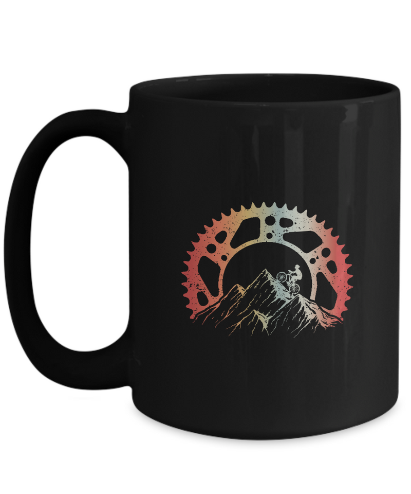 Up Mountain Cycling ,  |  Black Cool  Bicycle Coffee Mug