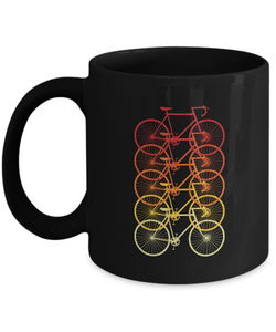 We Cycle  , Bicycle Cycling Coffee Mug, Cyclist Coffee Mug, Mug Present For Bicycle Riders, Funny Gift For Cyclist  |  Black Cool  Bicycle Coffee Mug