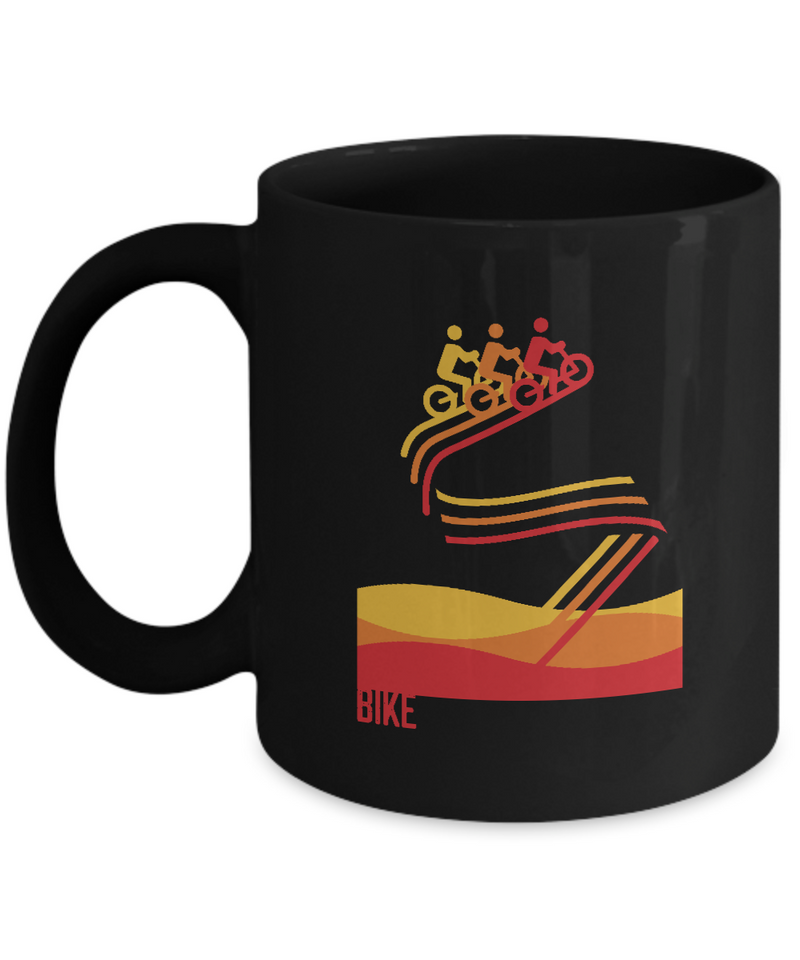 Bikers , Bicycle Cycling Coffee Mug, Cyclist Coffee Mug, Mug Present For Bicycle Riders, Funny Gift For Cyclist  |  Black Cool  Bicycle Coffee Mug