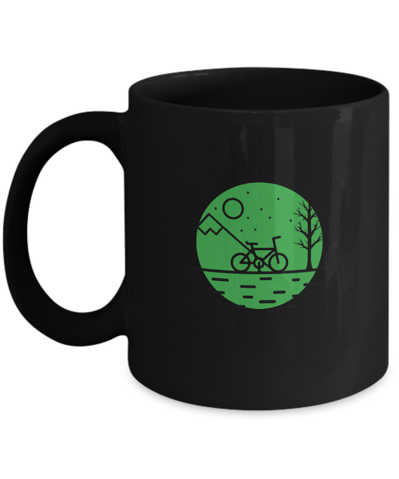 Pavement Ends ,  |  Black Cool  Bicycle Coffee Mug