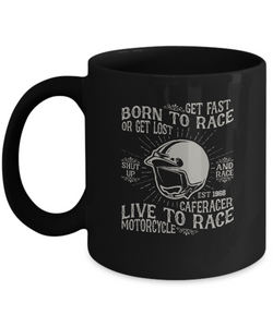 Black Tea Coffee Chocolate Mug Born To Ride Motorcycle Racing Bike Lovers Dad Uncle Friends Vacation Presents Gifts |  Black  Cool Coffee Mug