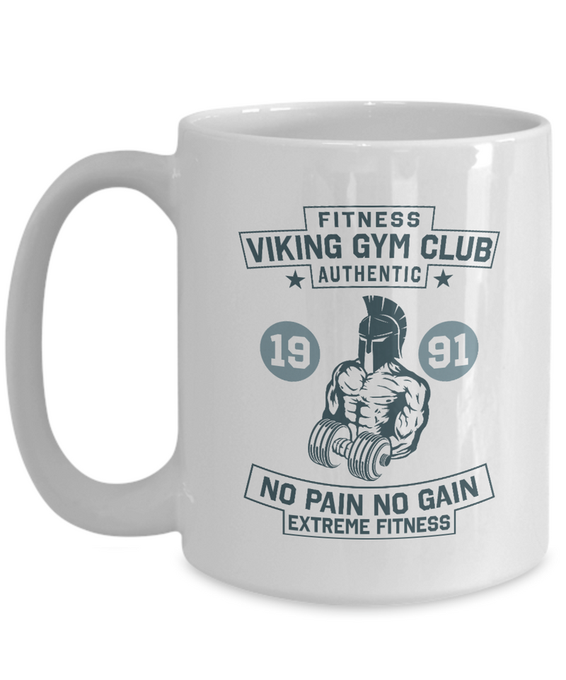 Mug For Gym Lover - Fitness Viking Gym Club Coffee Mug - Fitness Health Mug for Father - Motivational Mug