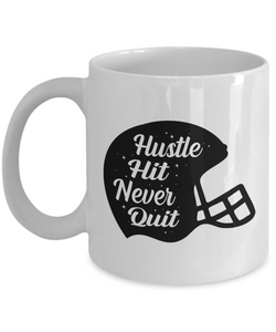 White Coffee Mug  Hustle Hit Never Quit Ladies Mug  Mothers Day Gift Lovers Memorial Presents Gifts| White Cool Coffee Mug