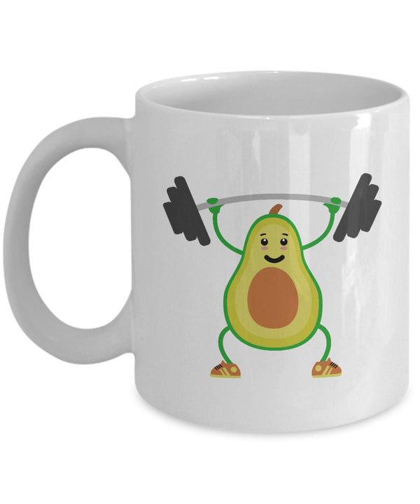 Avocado Lift Mug - Funny Vegan Weightlifting Mug - CrossFit Gift, Vegan Coffee Mug, Bodybuilding Gift - Gift for Vegetarian