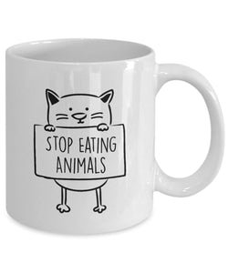 Stop Eating Animals Printed Coffee Mug - Animal Lover Mug - Gift for Vegetarian friend - Pet Lover Mug