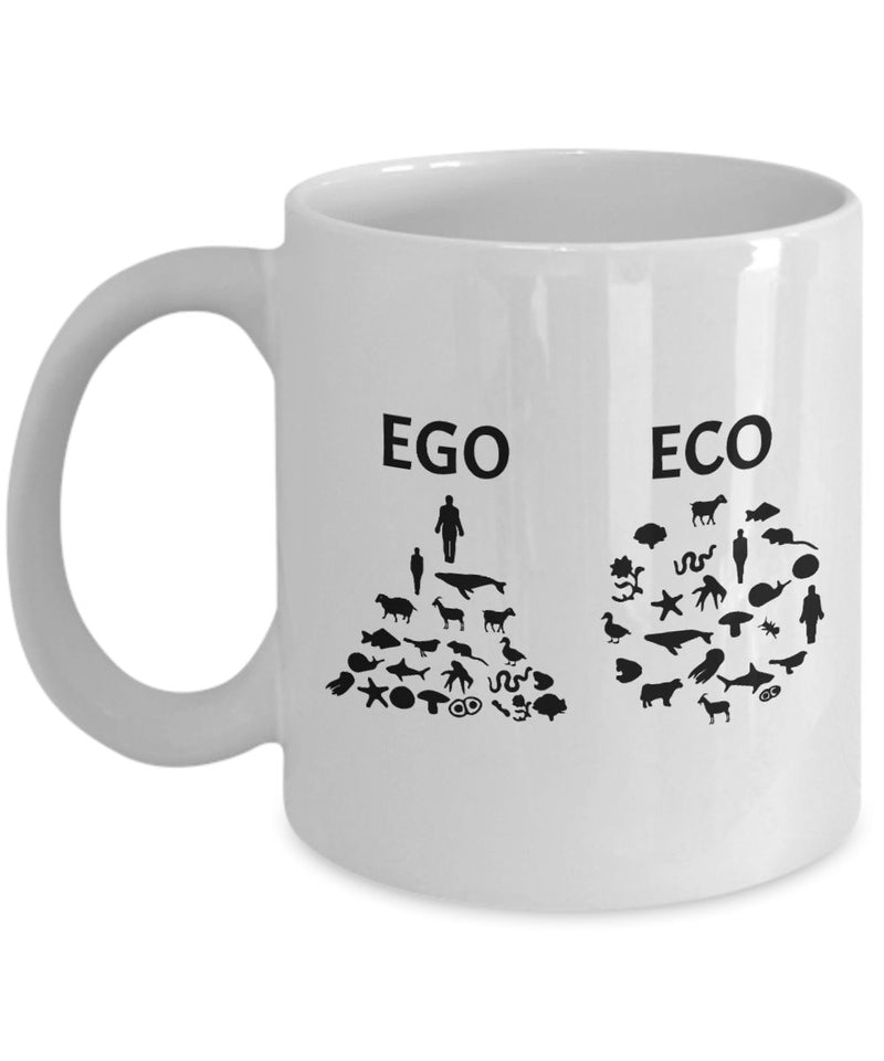 Ego Eco Theme Printing Coffee Mug - Eco Friendly Mug - Mug for Nature Friendly People - Mug for Gift