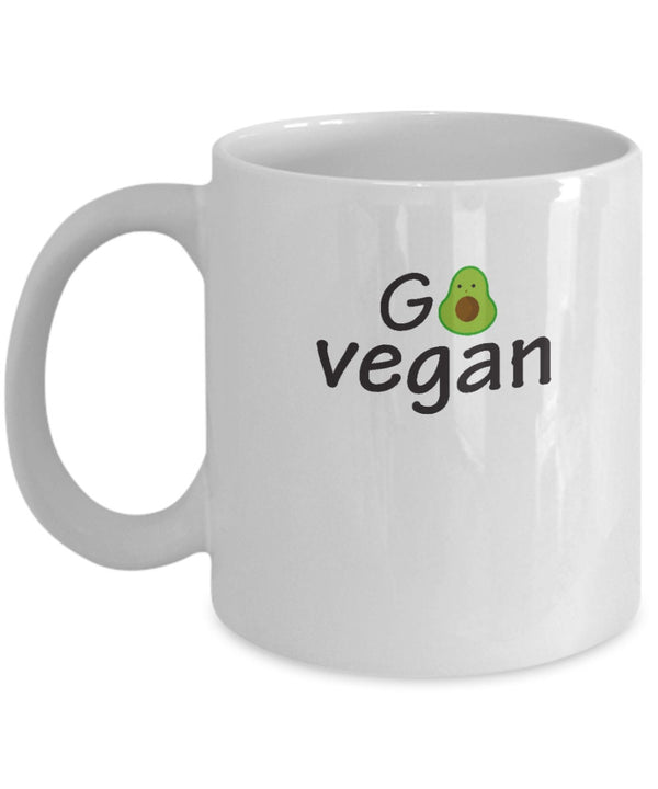 Go Vegan Mug, Travel Mug Vegan, Gift For Vegan, Birthday Vegan Gift, Gift for Vegetarian - Coffee Mug