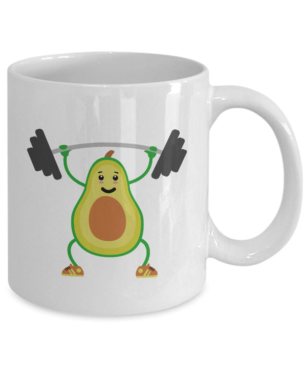 Avocado Lift Mug - Funny Vegan Weightlifting Mug - CrossFit Gift, Vegan Coffee Mug, Bodybuilding Gift - Gift for Vegetarian